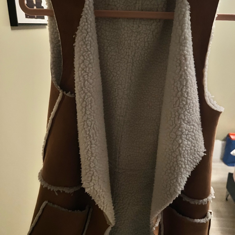 Women's Brown Shearling Vest